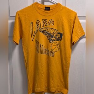 Vintage Fruit of the Loom Best - Lara Wildcats Basketball Graphic Tee Mustard